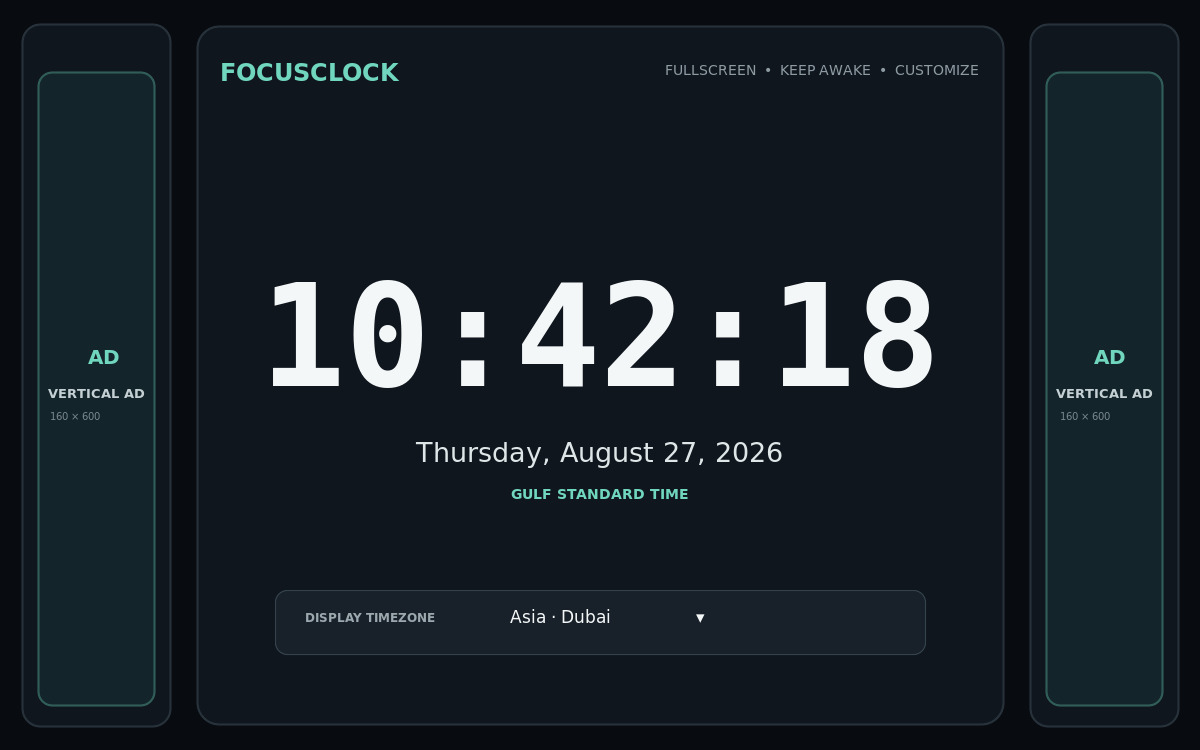Large Customizable Digital Clock website preview