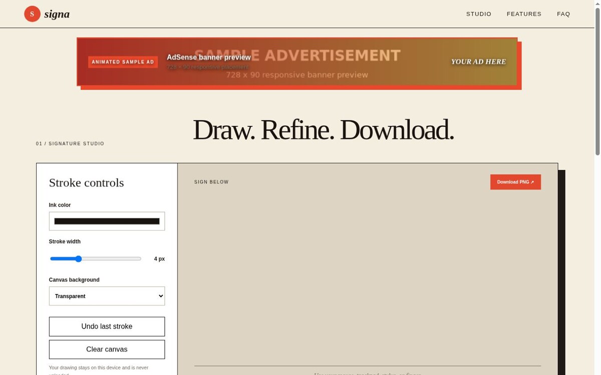 Digital Signature Maker website preview