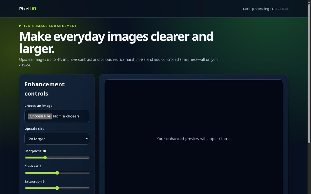 Image Enhancer & Upscaler website preview