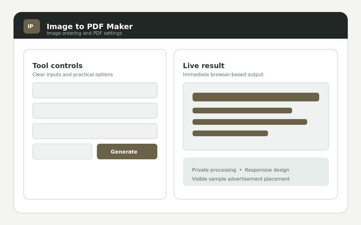 Image to PDF Maker website preview