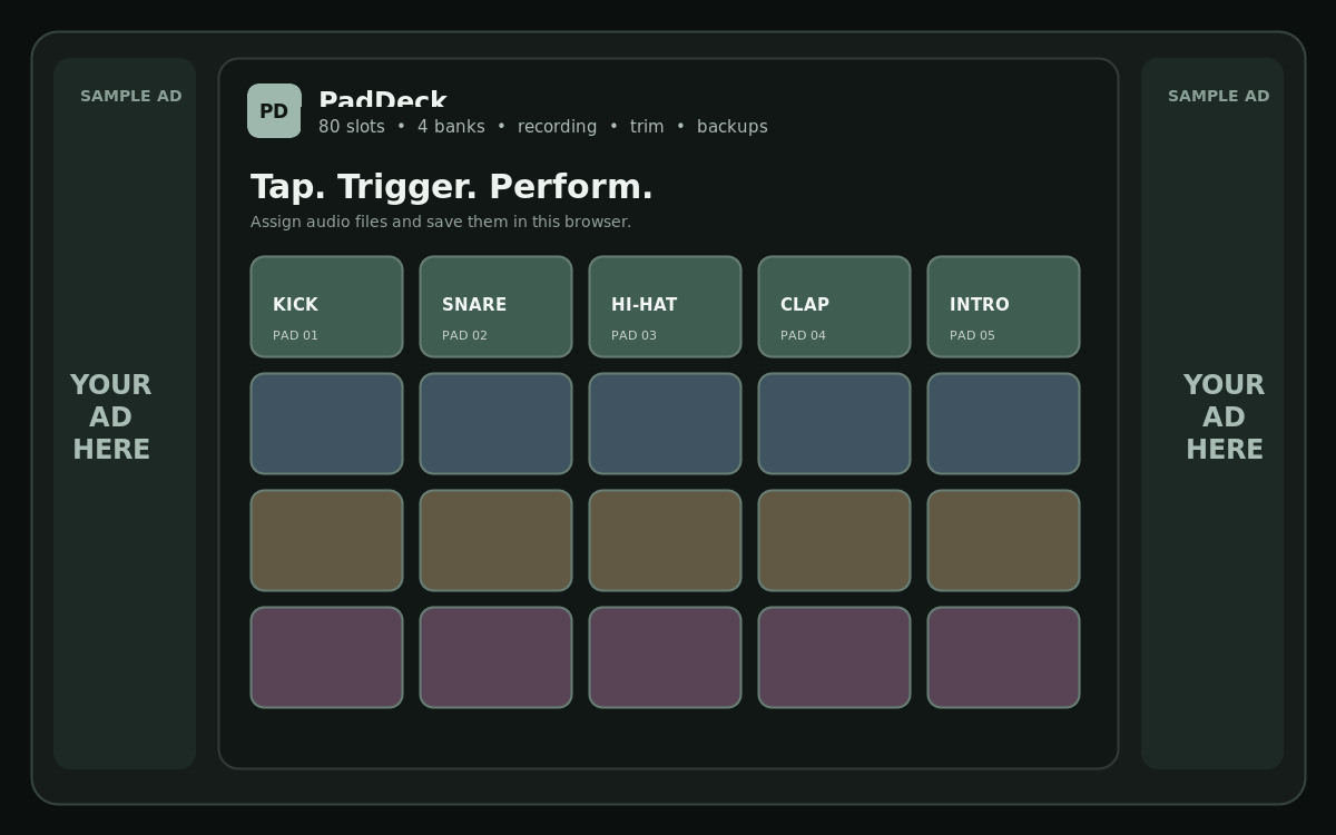 Music Pad Soundboard website preview
