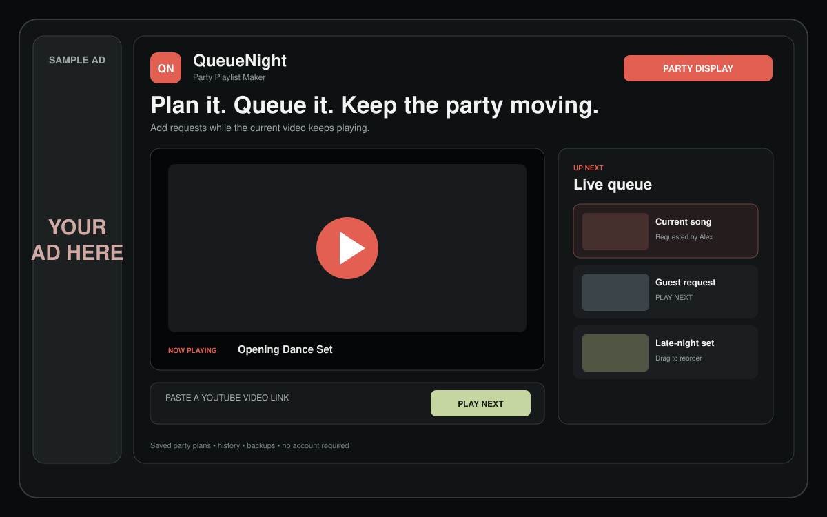 YouTube Party Playlist Maker website preview