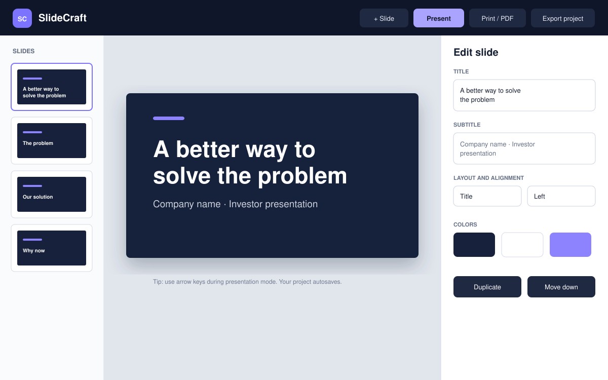 Presentation Maker website preview