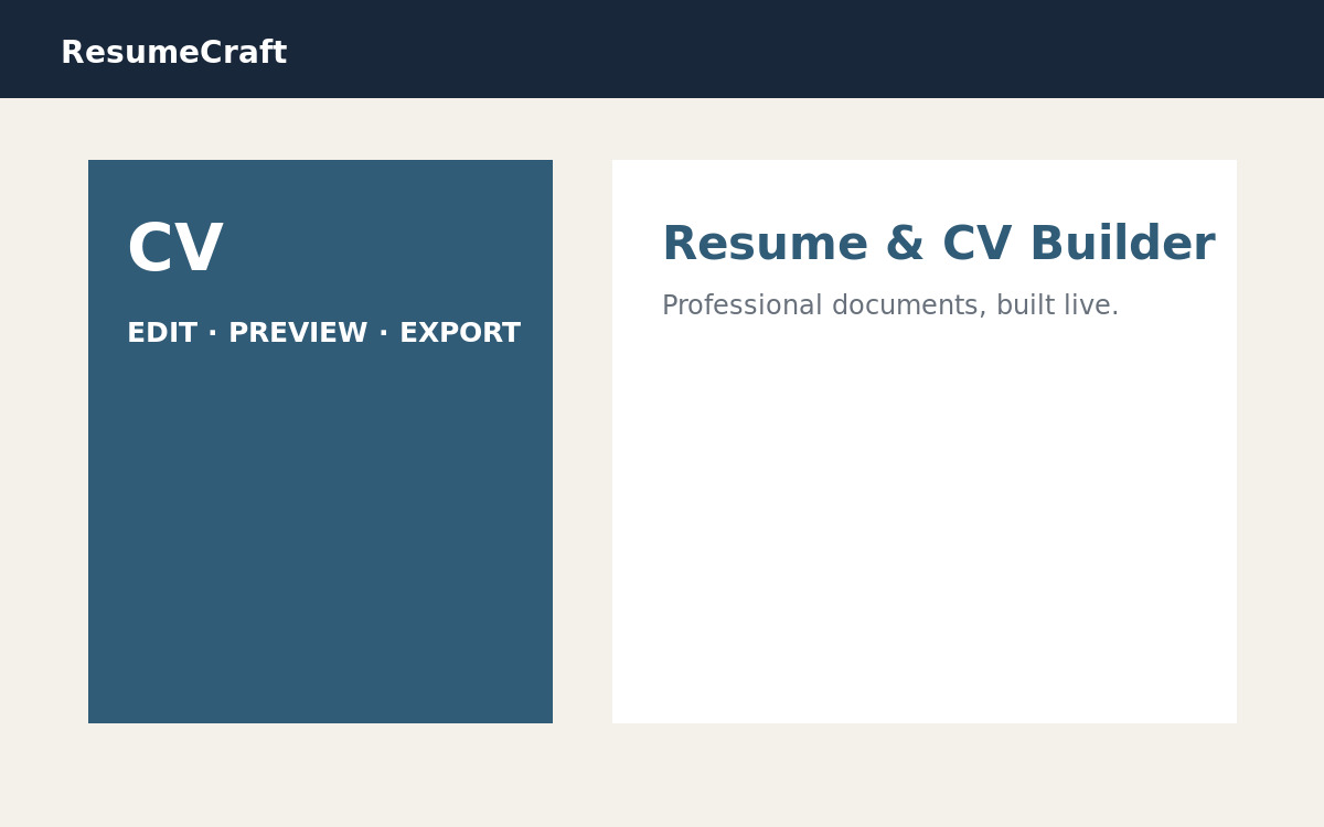 Resume & CV Builder website preview